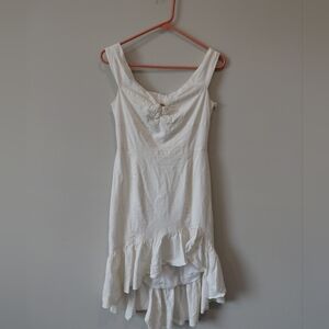 Wayf Off-shoulder White Midi Dress